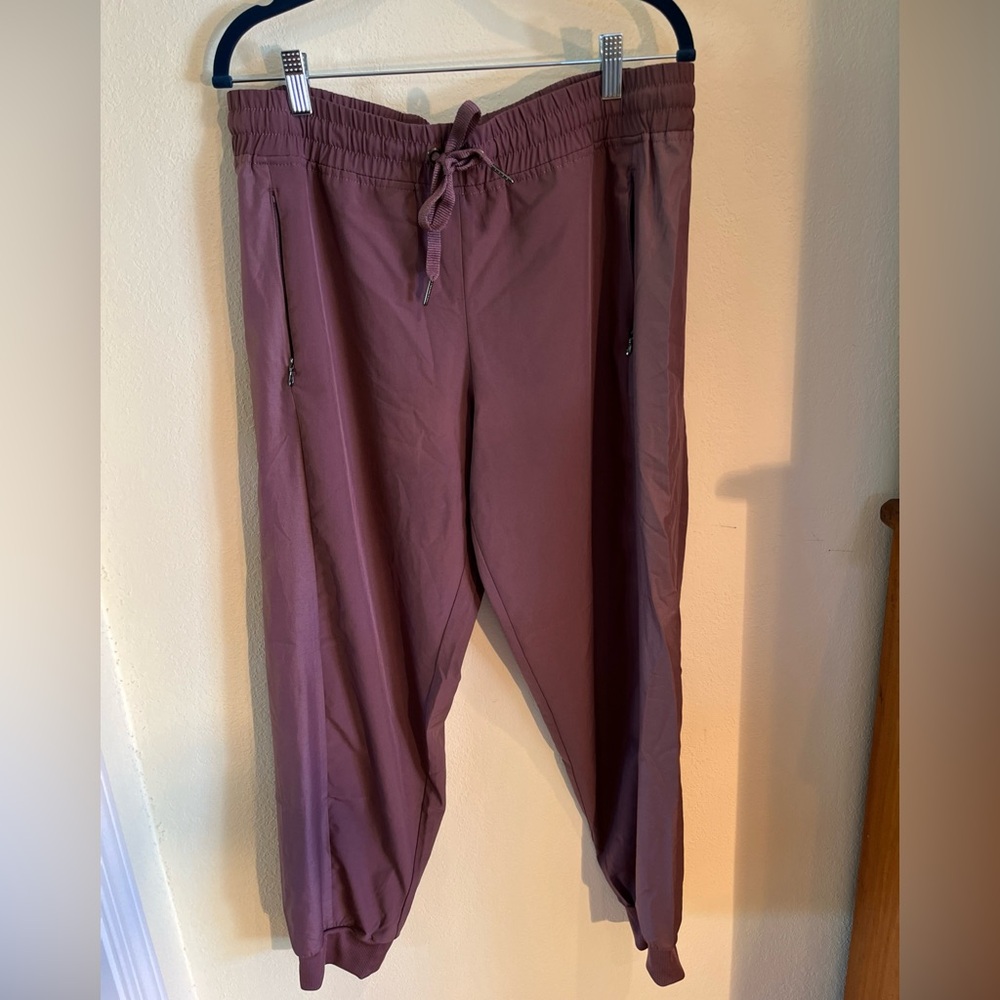 Calvin Klein performance Stretch joggers women’s large Zip Pockets Mauve